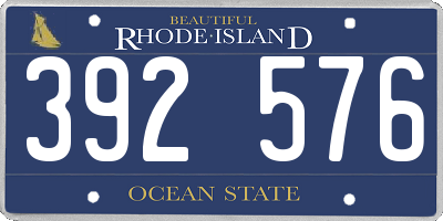 RI license plate 392576