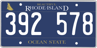 RI license plate 392578