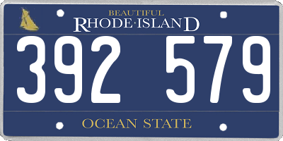RI license plate 392579