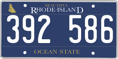 RI license plate 392586