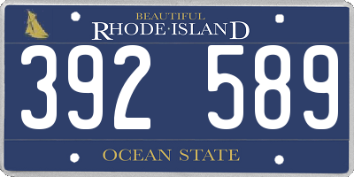 RI license plate 392589