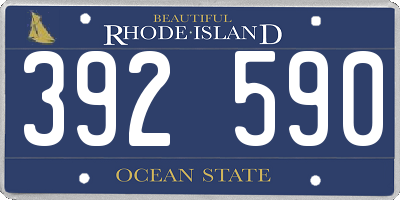 RI license plate 392590