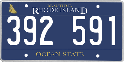 RI license plate 392591