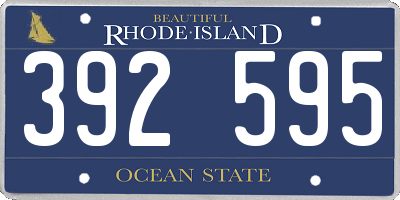 RI license plate 392595