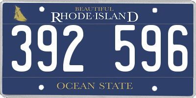 RI license plate 392596
