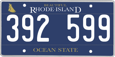 RI license plate 392599