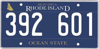 RI license plate 392601