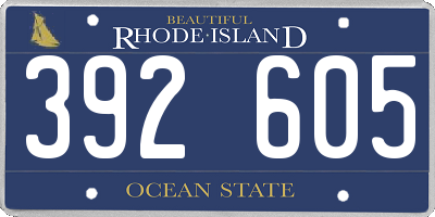 RI license plate 392605
