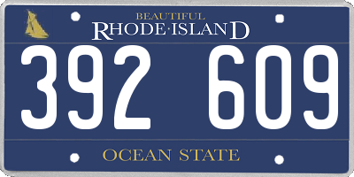 RI license plate 392609