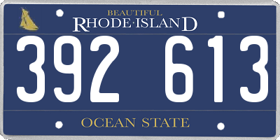 RI license plate 392613
