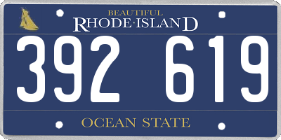 RI license plate 392619