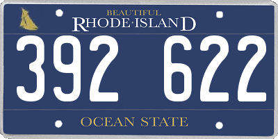 RI license plate 392622