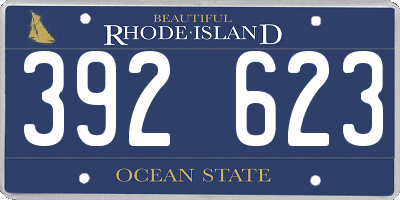 RI license plate 392623