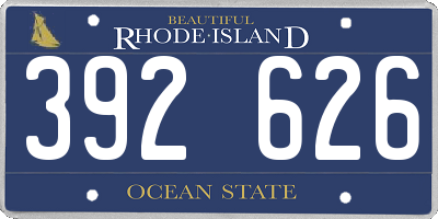 RI license plate 392626