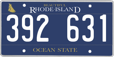 RI license plate 392631