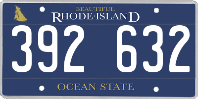 RI license plate 392632