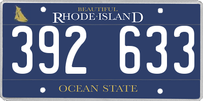 RI license plate 392633