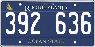 RI license plate 392636