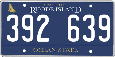 RI license plate 392639