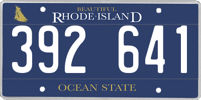 RI license plate 392641