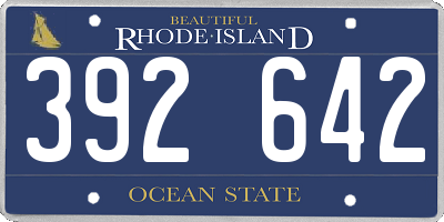 RI license plate 392642
