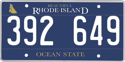 RI license plate 392649