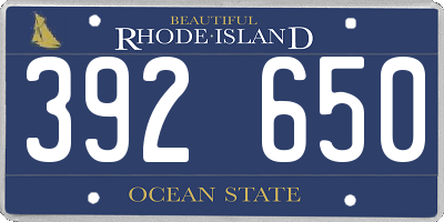 RI license plate 392650