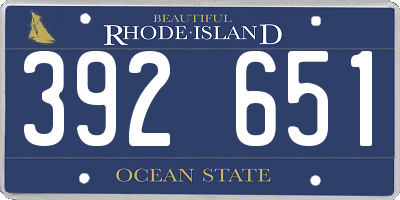 RI license plate 392651