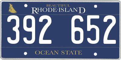 RI license plate 392652