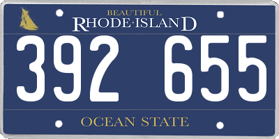 RI license plate 392655