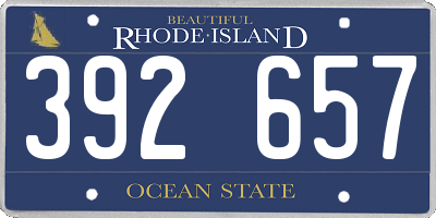 RI license plate 392657