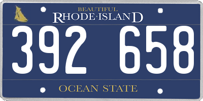 RI license plate 392658