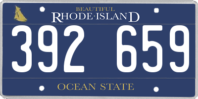 RI license plate 392659
