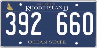 RI license plate 392660