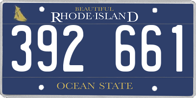 RI license plate 392661