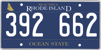 RI license plate 392662