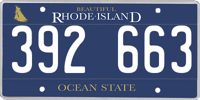RI license plate 392663
