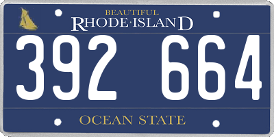 RI license plate 392664