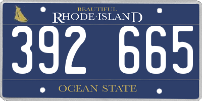 RI license plate 392665