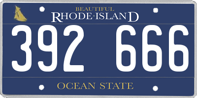 RI license plate 392666
