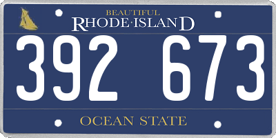 RI license plate 392673