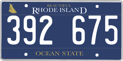 RI license plate 392675