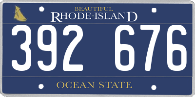 RI license plate 392676