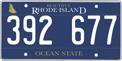 RI license plate 392677