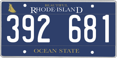 RI license plate 392681
