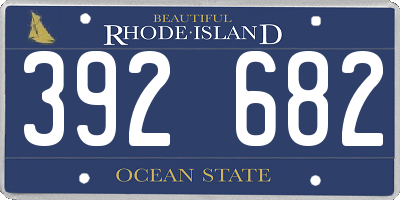 RI license plate 392682