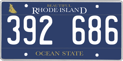 RI license plate 392686
