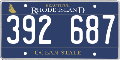 RI license plate 392687
