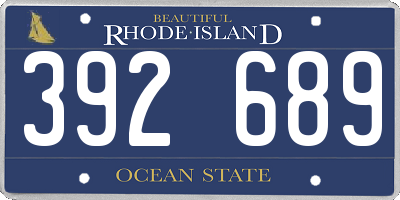 RI license plate 392689