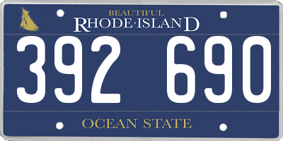 RI license plate 392690